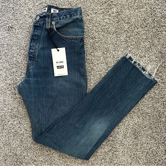 RE/DONE x Levi’s High Rise Raw Hem Straight Leg Jeans – Size 24 – NWT
